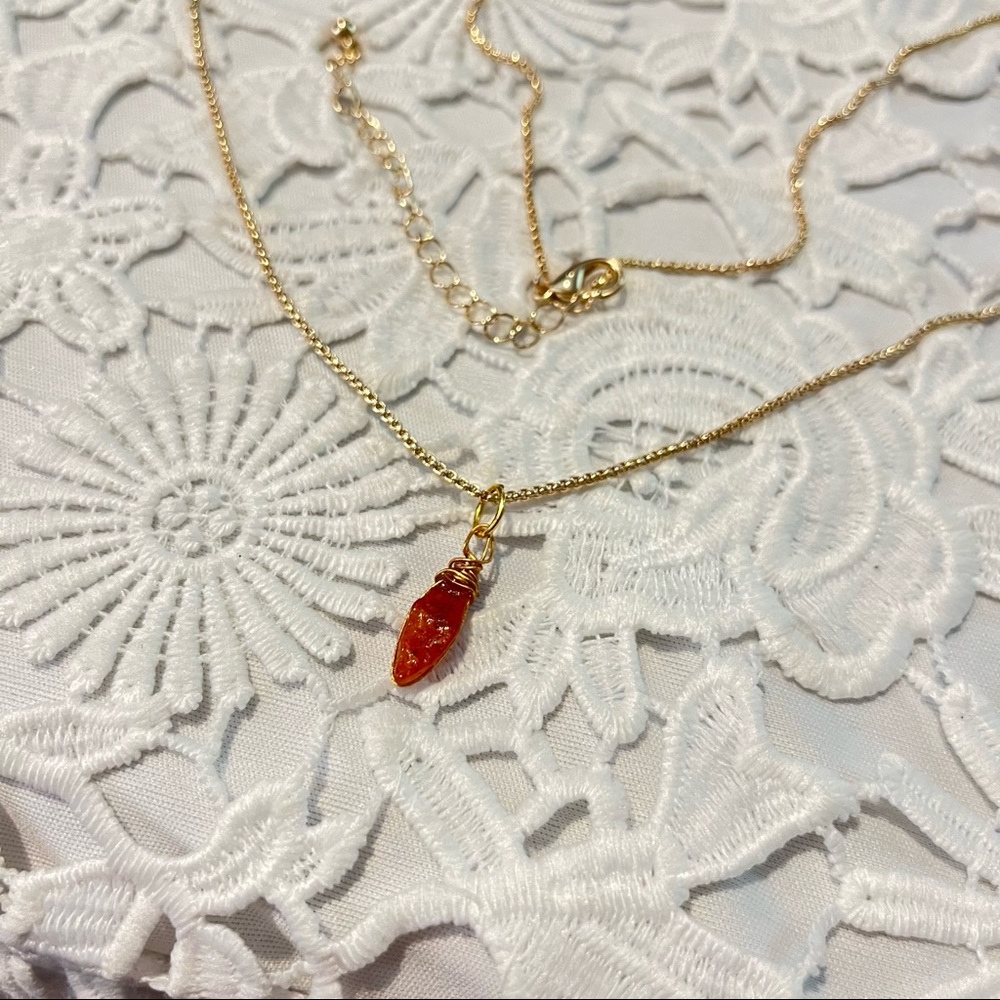 Carnelian gold necklace